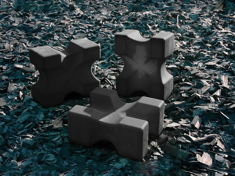 Recycled-Black Mini Blocks | Pack of 6 - Image 3